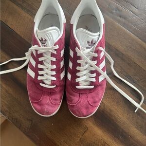Adidas Women's Gazelle Berry and White Sneakers